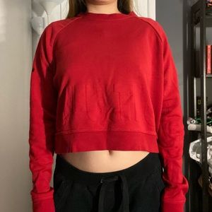 Red Nike Crop Sweater